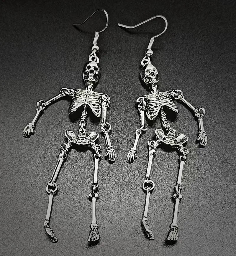 Halloween Skull Earrings, Gothic Personality, Horror Day of the Dead Costume Party Cosplay Accessories