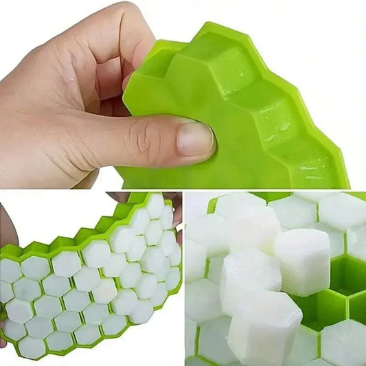 Honeycomb Ice Cube Tray – 37 Lattice Mold Maker Without Lid for Kitchen & Drinks - Go Shopping Market