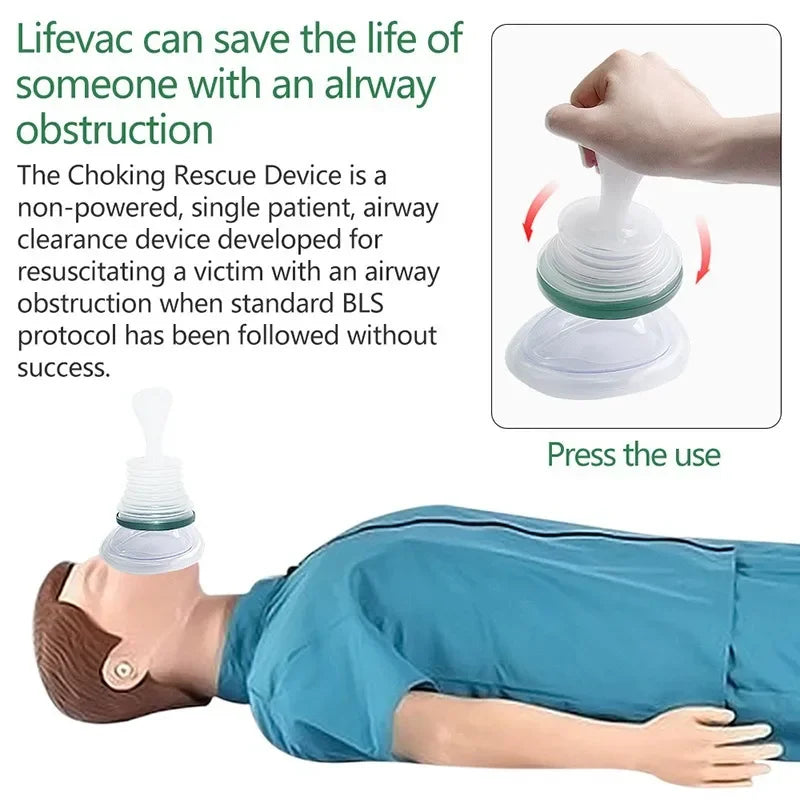 LifeVac Portable First Aid Kit Family Emergency Choking Device Breath Trainer Anti Choking Rescue Device for Adult and Children