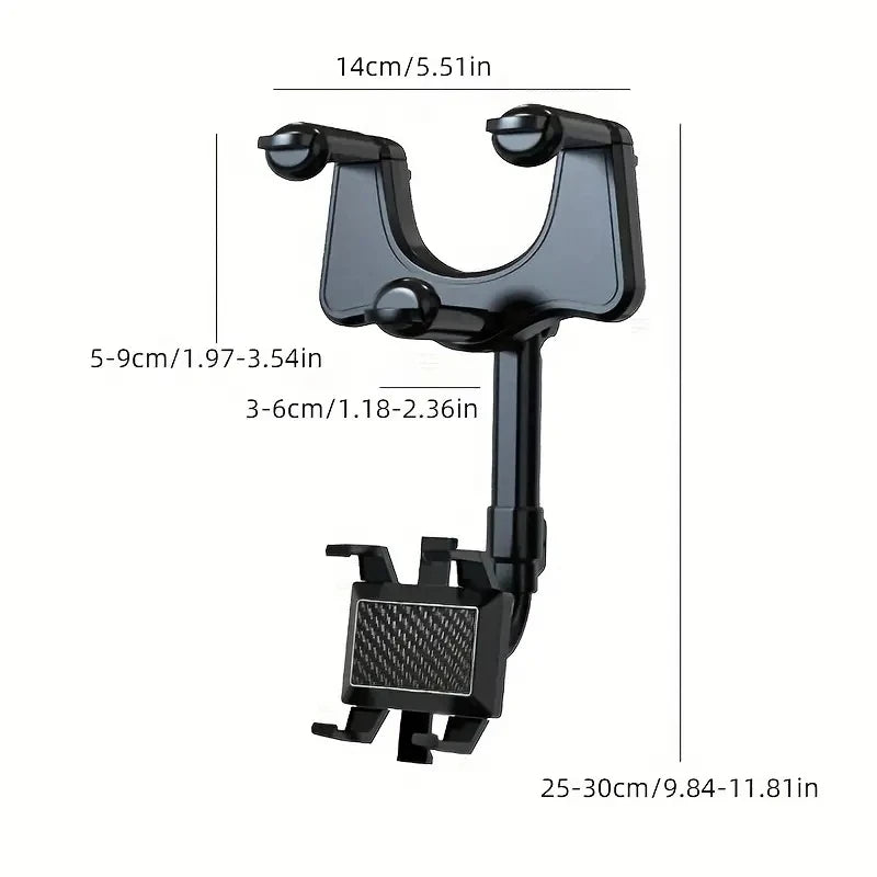 360 Car Phone Holder Rearview Mirror Mount Car Bracket Navigation GPS Stand Foldable Adjustment Mobile Cell Phone Support in Car