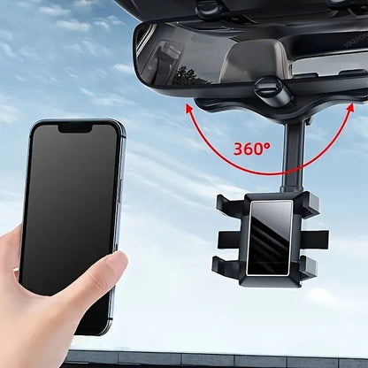 360 Car Phone Holder Rearview Mirror Mount Car Bracket Navigation GPS Stand Foldable Adjustment Mobile Cell Phone Support in Car