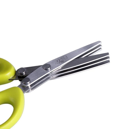 Multi-Functional Stainless Steel Kitchen Scissors – 3/5 Layer Herb, Scallion & Vegetable Cutter - Go Shopping Market