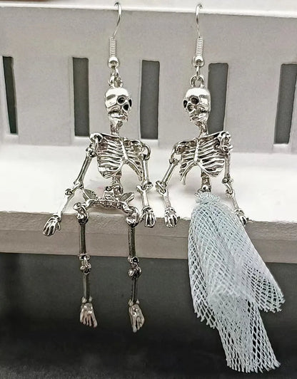 Halloween Skull Earrings, Gothic Personality, Horror Day of the Dead Costume Party Cosplay Accessories