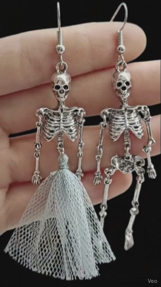 Halloween Skull Earrings, Gothic Personality, Horror Day of the Dead Costume Party Cosplay Accessories